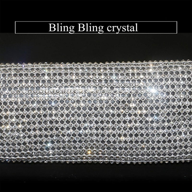 SPANICE Bling Bling Auto Shift Gear Cover, Leather Auto Gear Shift Knob Cover with Crystal Glitter Bling Rhinestones for Girls,Lady Universal Fit (White) - Image 5